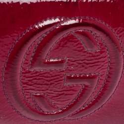 Gucci Fuchsia Patent Leather Soho Zip Around Wallet