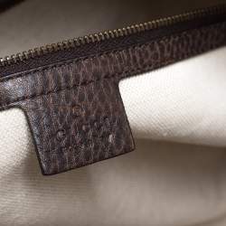 Pre Owned حقيبة غوتشي "ليدباك كرافتي" كانفاس جي جي و جلد بيج و بني 