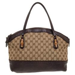 Pre Owned حقيبة غوتشي "ليدباك كرافتي" كانفاس جي جي و جلد بيج و بني 