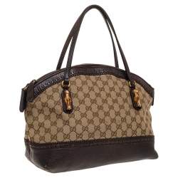 Pre Owned حقيبة غوتشي "ليدباك كرافتي" كانفاس جي جي و جلد بيج و بني 