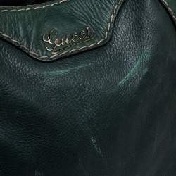 Pre Owned حقيبة هوبو غوتشي كرست بول جلد خضراء