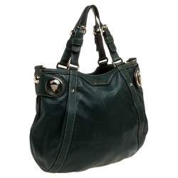 Pre Owned حقيبة هوبو غوتشي كرست بول جلد خضراء