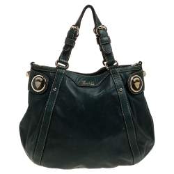 Pre Owned حقيبة هوبو غوتشي كرست بول جلد خضراء