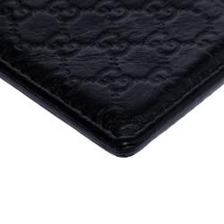 Gucci Black Guccissima Leather Card Holder