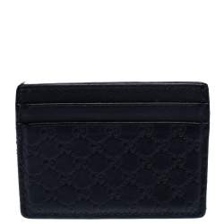 Gucci Black Guccissima Leather Card Holder