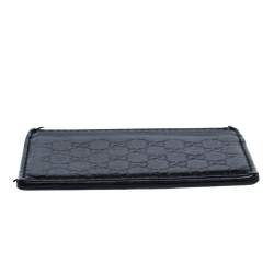 Gucci Black Guccissima Leather Card Holder