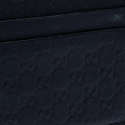 Gucci Black Guccissima Leather Card Holder