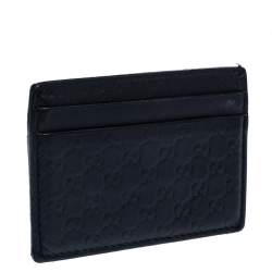 Gucci Black Guccissima Leather Card Holder