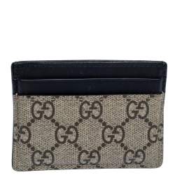 Gucci Beige/Black GG Supreme Canvas Tiger Card Holder