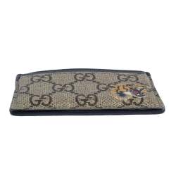 Gucci Beige/Black GG Supreme Canvas Tiger Card Holder