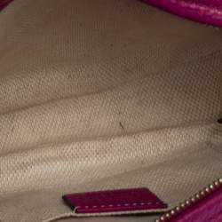 Pre Owned Gucci Fuchsia Leather Mini Soho Disco Chain Crossbody Bag