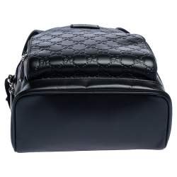 Pre Owned Gucci Black Guccissima Leather Backpacks