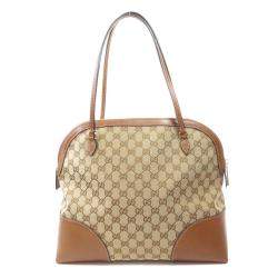 Pre Owned حقيبة غوتشي قماش وجلد جي جي بنية اللون