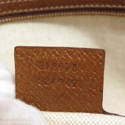 Pre Owned حقيبة غوتشي قماش وجلد جي جي بنية اللون