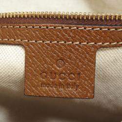 Pre Owned حقيبة غوتشي قماش وجلد جي جي بنية اللون