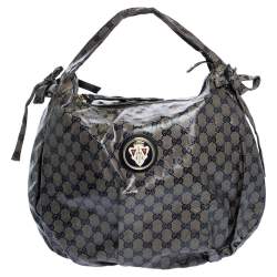 مملوكة مسبقًا Gucci Beige GG Crystal Canvas Hysteria Hobo