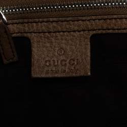 Pre Owned Gucci Brown Leather Medium Bamboo Bar Satchel