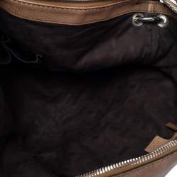 Pre Owned Gucci Brown Leather Medium Bamboo Bar Satchel