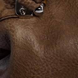 Pre Owned Gucci Brown Leather Medium Bamboo Bar Satchel