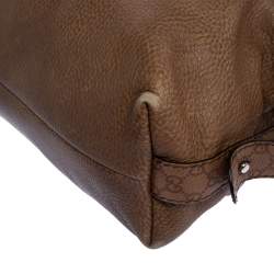 Pre Owned Gucci Brown Leather Medium Bamboo Bar Satchel