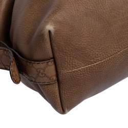 Pre Owned Gucci Brown Leather Medium Bamboo Bar Satchel