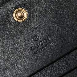 Gucci Black Matelasse Leather GG Marmont Card Case