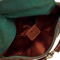 Gucci Multicolor Embroidered Fabric and Lizard Horsebit Chain Clutch