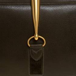 Pre Owned حقيبة غوتشي هورسبيت دكتور فينتدج جلد أخضر زيتوني