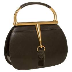 Pre Owned حقيبة غوتشي هورسبيت دكتور فينتدج جلد أخضر زيتوني