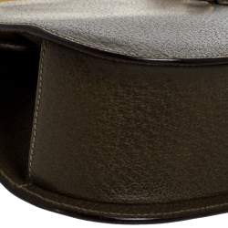 Pre Owned حقيبة غوتشي هورسبيت دكتور فينتدج جلد أخضر زيتوني