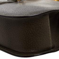 Pre Owned حقيبة غوتشي هورسبيت دكتور فينتدج جلد أخضر زيتوني