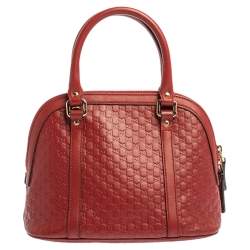 مملوكة مسبقًا Gucci Red Microguccissima Leather Mini Dome Bag