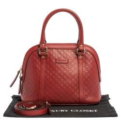 مملوكة مسبقًا Gucci Red Microguccissima Leather Mini Dome Bag