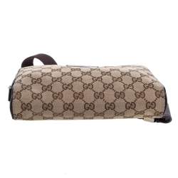 Pre Owned Gucci Beige/Brown GG Canvas and Leather Belt Bag