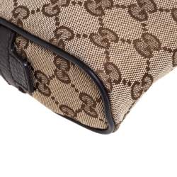 Pre Owned Gucci Beige/Brown GG Canvas and Leather Belt Bag