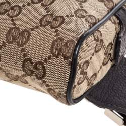 Pre Owned Gucci Beige/Brown GG Canvas and Leather Belt Bag