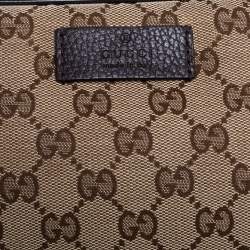 Pre Owned Gucci Beige/Brown GG Canvas and Leather Belt Bag