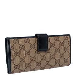 Gucci Beige/Brown GG Canvas and Leather Continental Wallet