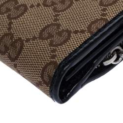Gucci Beige/Brown GG Canvas and Leather Continental Wallet