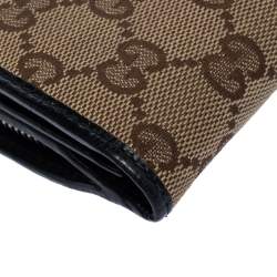 Gucci Beige/Brown GG Canvas and Leather Continental Wallet