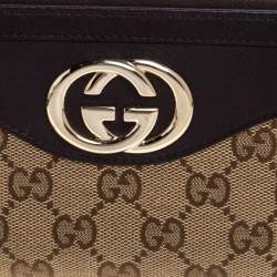 Gucci Beige/Brown GG Canvas and Leather Sukey Zip Around Wallet