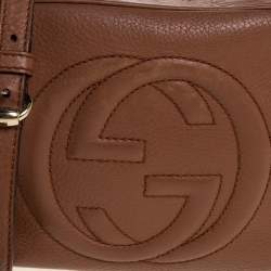 مملوكة مسبقًا Gucci Brown Leather Small Soho Disco Crossbody Bag