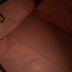 Pre Owned Gucci Black Printed SIlk/Satin and Leather Small Charmy Boston Bag