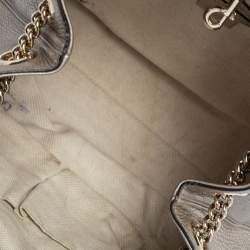 مملوكة مسبقًا Gucci Metallic Gold Leather Medium Soho Tote