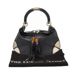 Pre Owned حقيبة غوتشي بابوسكا اندي متوسطة جلد سوداء