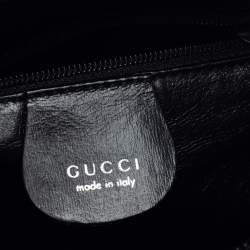 Pre Owned حقيبة غوتشي يد علوية معدن جلد سوداء