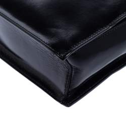 Pre Owned حقيبة غوتشي يد علوية معدن جلد سوداء