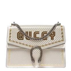 GUCCI Moon Steller Guccy Leather Crossbody Bag Ivory - Final Sale