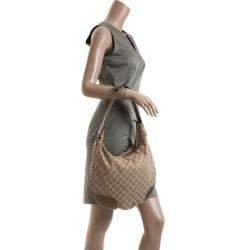 مملوكة مسبقًا Gucci Beige Metallic Monogram Heart Bit Hobo