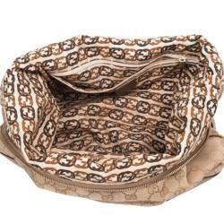 مملوكة مسبقًا Gucci Beige Metallic Monogram Heart Bit Hobo